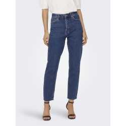 ONLY Emily HW Raw Ankel Jeans - Dark Blue Denim