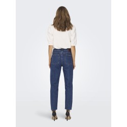 ONLY Emily HW Raw Ankel Jeans - Dark Blue Denim