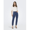 ONLY Emily HW Raw Ankel Jeans - Dark Blue Denim