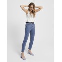 ONLY Emily HW Raw Ankel Jeans - Dark Blue Denim