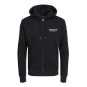 JACK & JONES Jorvesterbro Sweat Zip Hood  Pls - Sort
