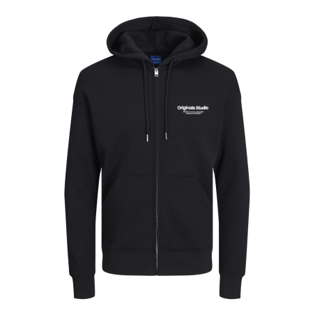 JACK & JONES Jorvesterbro Sweat Zip Hood  Pls - Sort