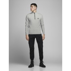 JACK & JONES Strik Polotrøje - Light Grey Melange