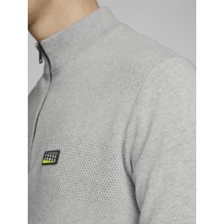 JACK & JONES Strik Polotrøje - Light Grey Melange