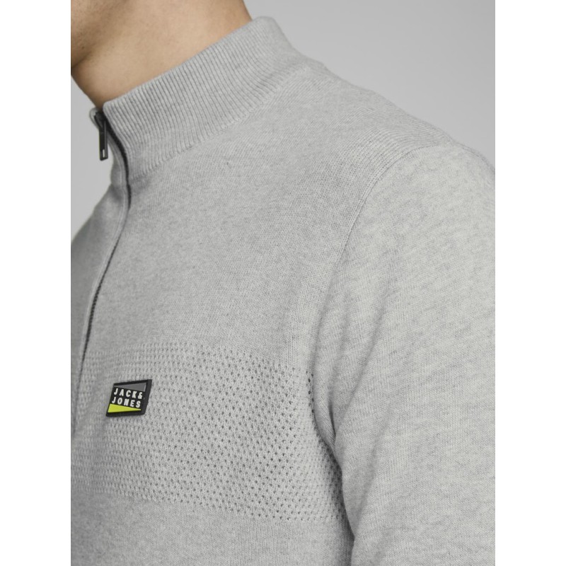 JACK & JONES Strik Polotrøje - Light Grey Melange