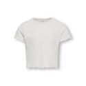 Kids Only Nella S/S Kort Top - CLoud Dancer
