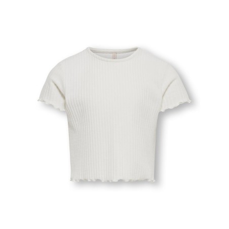 Kids Only Nella S/S Kort Top - CLoud Dancer