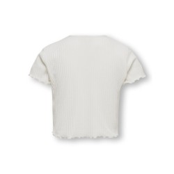 Kids Only Nella S/S Kort Top - CLoud Dancer