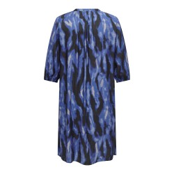 ONLY CARMAKOMA Temper 3/4 Kjole M. Print - Directoire Blue