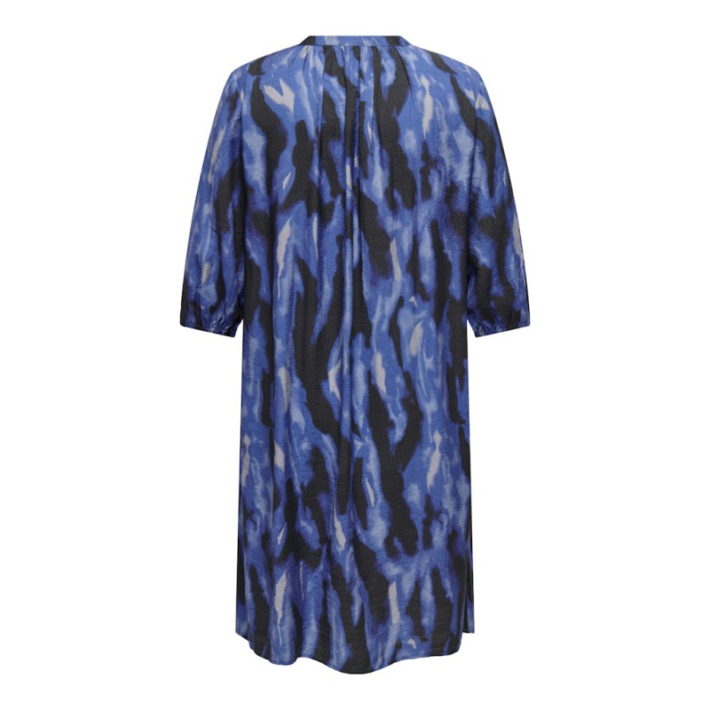 ONLY CARMAKOMA Temper 3/4 Kjole M. Print - Directoire Blue