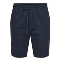 ONLY & SONS Linus Loose Hør Shorts - Dark Navy