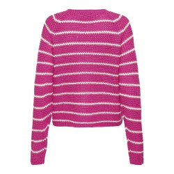 JDY Ellen L/S Ragla Strik Stribet Pullover - Rose Violet