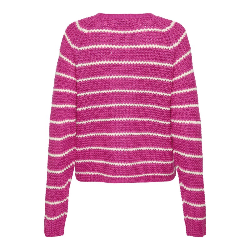 JDY Ellen L/S Ragla Strik Stribet Pullover - Rose Violet