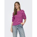 JDY Ellen L/S Ragla Strik Stribet Pullover - Rose Violet