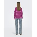 JDY Ellen L/S Ragla Strik Stribet Pullover - Rose Violet