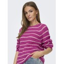 JDY Ellen L/S Ragla Strik Stribet Pullover - Rose Violet