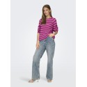 JDY Ellen L/S Ragla Strik Stribet Pullover - Rose Violet