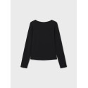 LMTD Nove Langærmet Deep O-Neck Kort Top - Sort