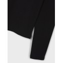 LMTD Nove Langærmet Deep O-Neck Kort Top - Sort