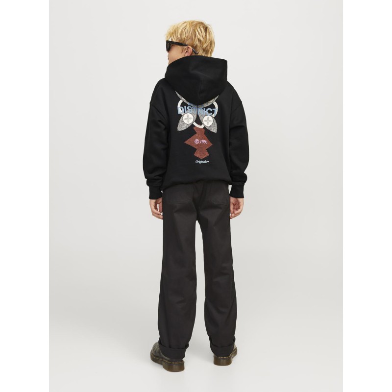 JACK & JONES Junior Noho Back Grafisk Hoodie - Sort