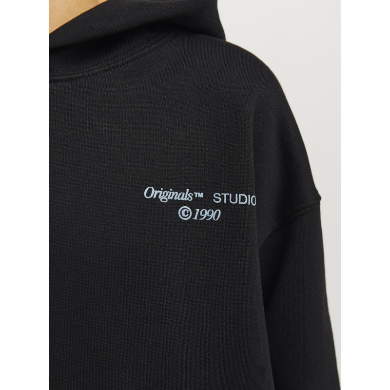 JACK & JONES Junior Noho Back Grafisk Hoodie - Sort