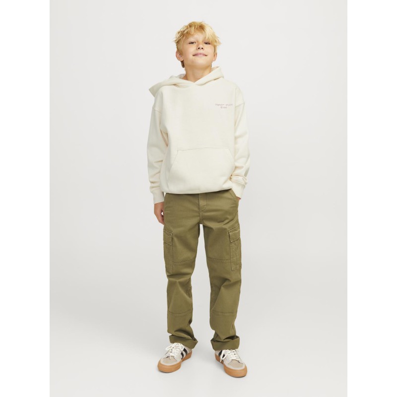 JACK & JONES Junior Noho Back Grafisk Hoodie - Antique White