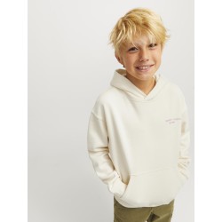 JACK & JONES Junior Noho Back Grafisk Hoodie - Antique White