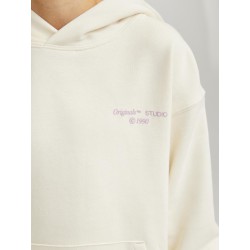 JACK & JONES Junior Noho Back Grafisk Hoodie - Antique White