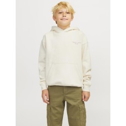 JACK & JONES Junior Noho Back Grafisk Hoodie - Antique White