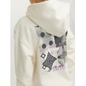 JACK & JONES Junior Noho Back Grafisk Hoodie - Antique White