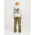 JACK & JONES Junior Noho Back Grafisk Hoodie - Antique White