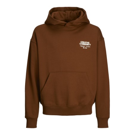 JACK & JONES Junior Noho Back Grafisk Hoodie - Brandy Brown