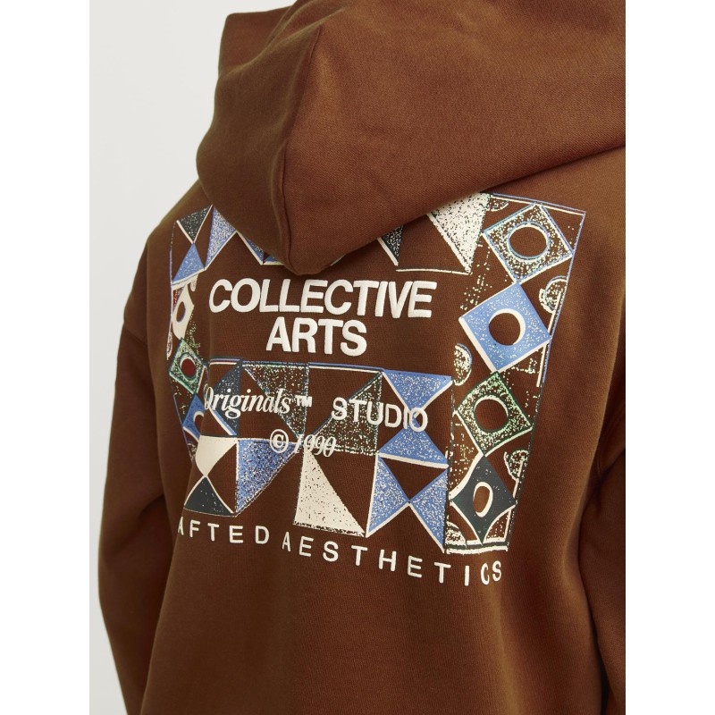 JACK & JONES Junior Noho Back Grafisk Hoodie - Brandy Brown
