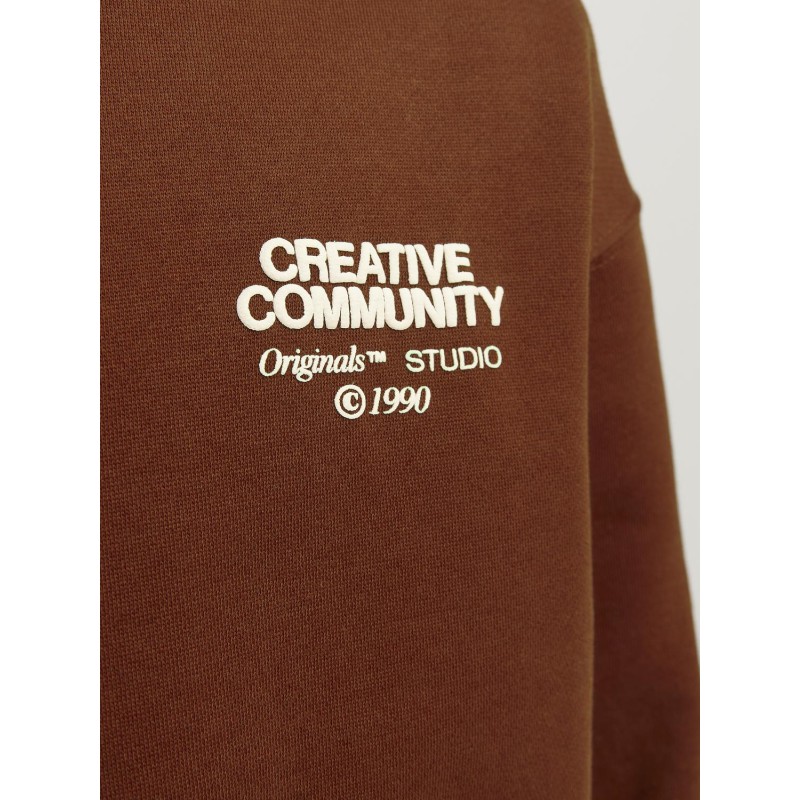 JACK & JONES Junior Noho Back Grafisk Hoodie - Brandy Brown