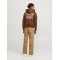 JACK & JONES Junior Noho Back Grafisk Hoodie - Brandy Brown