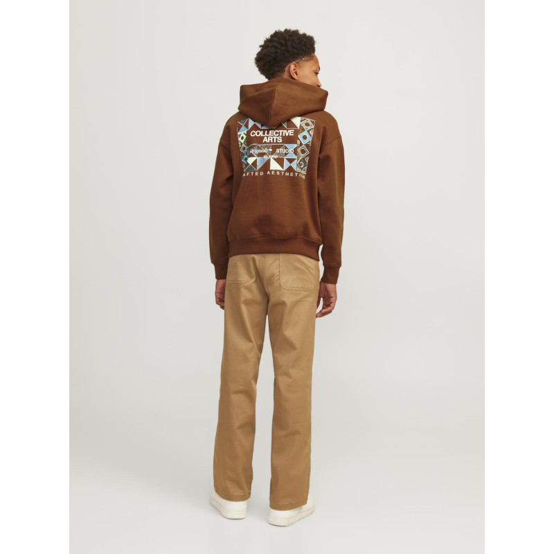 JACK & JONES Junior Noho Back Grafisk Hoodie - Brandy Brown
