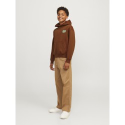 JACK & JONES Junior Noho Back Grafisk Hoodie - Brandy Brown