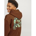JACK & JONES Junior Noho Back Grafisk Hoodie - Brandy Brown