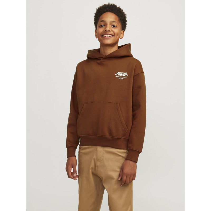 JACK & JONES Junior Noho Back Grafisk Hoodie - Brandy Brown