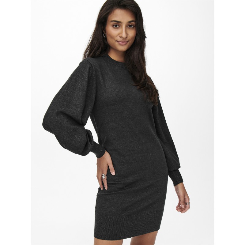 ONLY Labelle Life Langærmet Kjole Knt - Dark Grey Melange