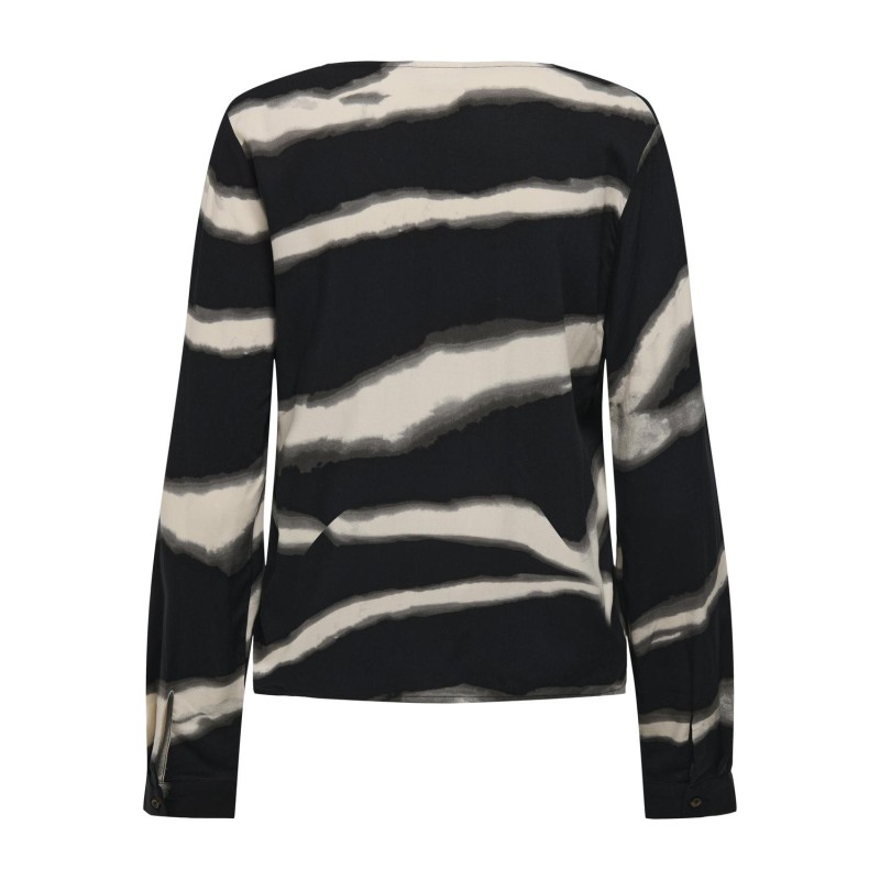 JDY Sezen Life Langærmet V-Neck Top Vævet Dia - Sort