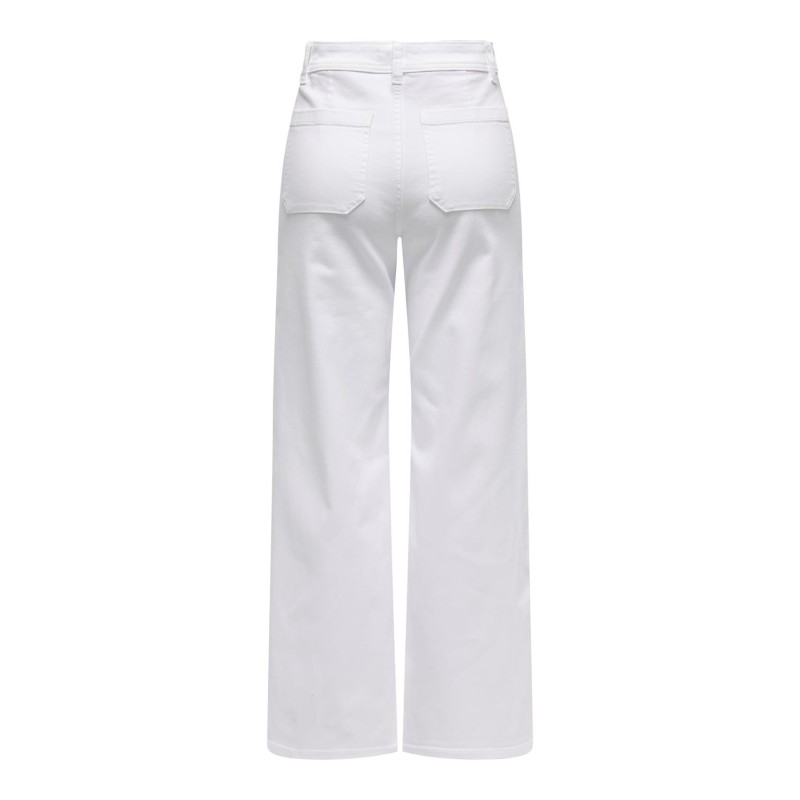 JDY Iris Højtaljede Brede Bukser Pnt - Hvid