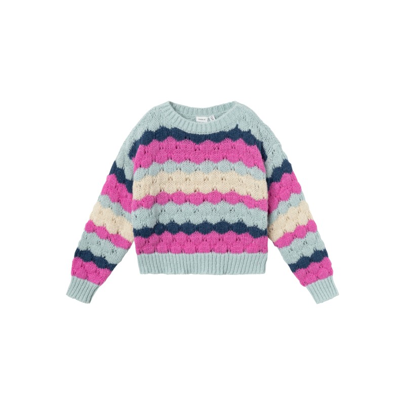 NAME IT Kids Nunna L/S Kort Strik - Phlox Pink