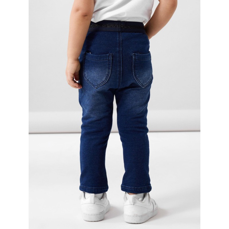 NAME IT Mini Salli Slim Sweat Jeans - Dark Blue Denim