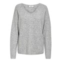 ONLY Camilla V-Neck Langærmet Pullover Knt - Light Grey Melange