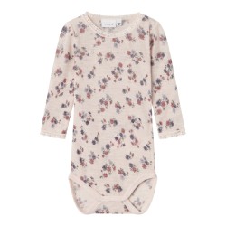 NAME IT Baby Wang Merinould Nål L/S Bodystocking - Lilac Ash