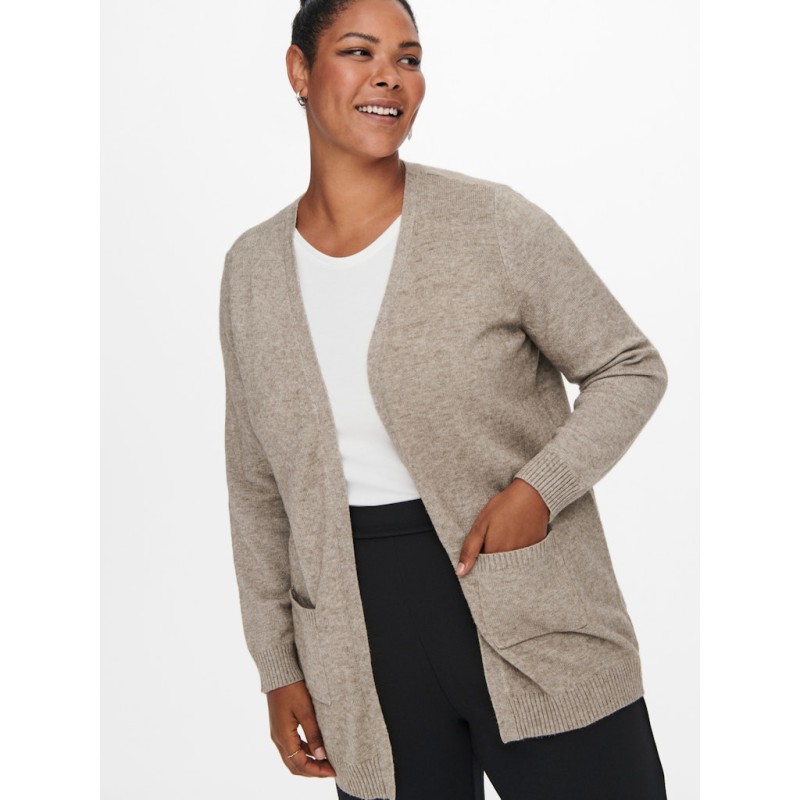 ONLY CARMAKOMA Åben Strik Cardigan - Beige
