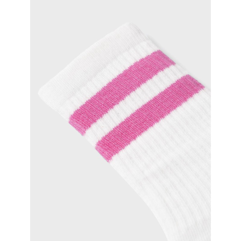 NAME IT Kids Nalma Strømper - Bright White / Phlox Pink