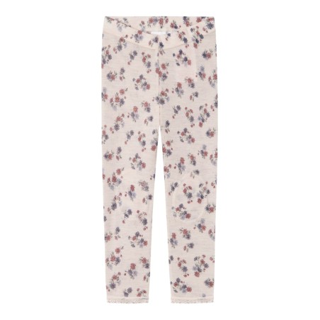 NAME IT Mini Wang uld leggings med hulmønster - Lilac Ash