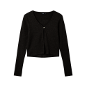LMTD Kula Langærmet Rib Cardigan - Sort